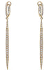 1.21CT DIAMOND 18K YELLOW GOLD 3D ELONGATED BAR CLASSIC CLIP ON HANGING EARRINGS