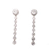 LARGE 2.03CT DIAMOND 18KT WHITE GOLD 3D CIRCULAR HALO CLUSTER HANGING EARRINGS