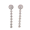 LARGE 2.03CT DIAMOND 18KT WHITE GOLD 3D CIRCULAR HALO CLUSTER HANGING EARRINGS