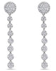 LARGE 2.03CT DIAMOND 18KT WHITE GOLD 3D CIRCULAR HALO CLUSTER HANGING EARRINGS