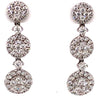 ESTATE 1.13CT DIAMOND 18KT WHITE GOLD 3D CIRCULAR JOURNEY LOVE HANGING EARRINGS