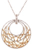 2.58CT DIAMOND 18K 2 TONE GOLD MULTI CIRCULAR INTERTWINING FUN FLOATING PENDANT