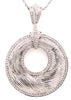 ESTATE LARGE .95CT DIAMOND 18KT 2 TONE GOLD CIRCULAR ROPE FUN FLOATING PENDANT