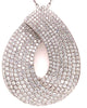 EXTRA LARGE 7.5CT DIAMOND 18K WHITE GOLD 3D MULTI ROW TEAR DROP FLOATING PENDANT