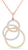 ESTATE 1.0CT DIAMOND 18KT TRI COLOR GOLD 3D CIRCULAR LOVE KNOT FLOATING PENDANT