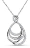 .80CT DIAMOND 18KT WHITE GOLD TEAR DROP CRISS CROSS LOVE KNOT FLOATING PENDANT
