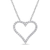 ESTATE .97CT DIAMOND 18KT WHITE GOLD 3D CLASSIC OPEN HEART FLOATING PENDANT