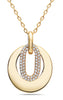 ESTATE .70CT DIAMOND 18KT YELLOW GOLD 3D CLASSIC OVAL CIRCULAR FLOATING PENDANT