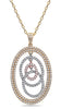 ESTATE LARGE 2.26CT DIAMOND 18KT TRI COLOR GOLD 3D MULTI OVAL LOVE KNOT PENDANT
