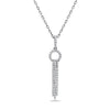 .64CT DIAMOND 18KT WHITE GOLD 3D CIRCLE OF LIFE LARIAT DROP FLOATING PENDANT