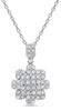 LARGE 3.16CT DIAMOND 18K WHITE GOLD CLUSTER MULTI FLOWER SQUARE FLOATING PENDANT