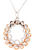 1.48CT DIAMOND 18KT WHITE & ROSE GOLD CIRCULAR MULTI WAVE FUN FLOATING PENDANT