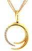 ESTATE .11CT DIAMOND 18KT YELLOW GOLD 3D CLASSIC JOURNEY FULL MOON FUN PENDANT