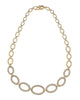 ESTATE LARGE 5.09 DIAMOND 18KT YELLOW GOLD MULTI OPEN OVAL CLASSIC LINK NECKLACE