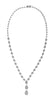 LARGE 3.31CT DIAMOND 18KT WHITE GOLD 3D CLUSTER TEAR DROP LARIAT LOVE NECKLACE