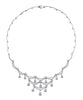 ESTATE 4.54CT DIAMOND 18KT WHITE GOLD 3D FLORAL CLEOPATRA COCKTAIL NECKLACE
