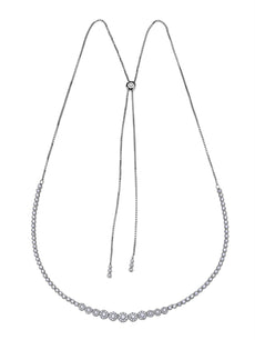 4.38CT DIAMOND 18K WHITE GOLD 3D MULTI FLOWER JOURNEY ADJUSTABLE TENNIS NECKLACE