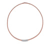 ESTATE .91CT DIAMOND 18KT WHITE & ROSE GOLD 3D RECTANGULAR SNAKE CUFF NECKLACE