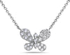 ESTATE .32CT DIAMOND 18KT WHITE GOLD 3D CLASSIC BUTTERFLY FUN LOVE NECKLACE