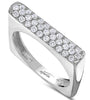 ESTATE .40CT DIAMOND 18KT WHITE GOLD 3D CLASSIC RECTANGULAR SQUARE FUN RING