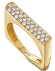 ESTATE .40CT DIAMOND 18KT YELLOW GOLD 3D CLASSIC RECTANGULAR SQUARE FUN RING