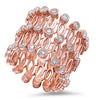 ESTATE WIDE 2.60CT DIAMOND 18KT ROSE GOLD 3D ETOILE INFINITY FLEXIBLE LOVE RING