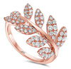 ESTATE WIDE 1.0CT DIAMOND 18KT ROSE GOLD 3D MULTI LEAF FUN LOVE RING