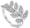 ESTATE 1.36CT DIAMOND 18KT WHITE GOLD 3D CLASSIC MULTI LEAF FUN RING
