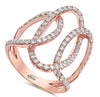 ESTATE LARGE 1.23CT DIAMOND 18KT ROSE GOLD 3D CLASSIC OVAL LOVE KNOT FUN RING