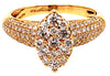 ESTATE .94CT DIAMOND 18K WHITE GOLD 3D CLUSTER MARQUISE SHAPE INVISIBLE FUN RING
