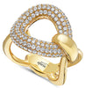 ESTATE WIDE 1.26CT DIAMOND 18KT YELLOW GOLD 3D MULTI ROW LOVE KNOT FUN RING
