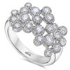ESTATE 1.26CT DIAMOND 18KT WHITE GOLD 3D FILIGREE CLUSTER MILGRAIN FUN RING