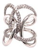 ESTATE LARGE .90CT DIAMOND 18K WHITE & YELLOW GOLD 3D CLASSIC LOVE KNOT FUN RING