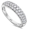.52CT DIAMOND 18KT WHITE GOLD 3D 3 ROW PAVE SEMI ETERNITY ANNIVERSARY RING BAND
