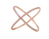 ESTATE .15CT DIAMOND 18KT ROSE GOLD 3D CLASSIC CRISS CROSS X LOVE FUN RING