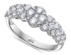 .34CT DIAMOND 18KT WHITE GOLD 3D CLASSIC CLUSTER FLOWER SEMI ETERNITY LOVE RING