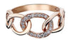 ESTATE .15CT DIAMOND 18KT ROSE GOLD 3D CLASSIC MULTI LINK LOVE KNOT FUN RING