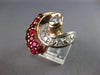 ANTIQUE LARGE 1.95CT DIAMOND & AAA RUBY 14KT ROSE GOLD CLASSIC FUN RING #27945
