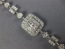 4.20CT DIAMOND 18KT WHITE GOLD CLUSTER INVISIBLE SQUARE & ROUND TENNIS BRACELET
