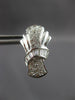 ESTATE .80CT DIAMOND 18KT WHITE GOLD 3D ROUND & BAGUETTE BOW CLIP ON EARRINGS