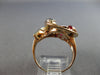 ANTIQUE LARGE 1.95CT DIAMOND & AAA RUBY 14KT ROSE GOLD CLASSIC FUN RING #27945