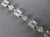 4.20CT DIAMOND 18KT WHITE GOLD CLUSTER INVISIBLE SQUARE & ROUND TENNIS BRACELET