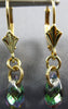 ESTATE AAA MYSTIC TOPAZ 14KT YELLOW GOLD 3D TEAR DROP LEVERBACK HANGING EARRINGS