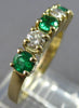 0.66CT DIAMOND & AAA EMERALD 14KT YELLOW GOLD 3D 4 STONE ANNIVERSARY RING #27946
