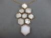 EXTRA LARGE 1.3CT DIAMOND & AAA MOTHER OF PEARL 14K ROSE GOLD HEXAGONAL NECKLACE