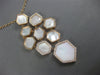 EXTRA LARGE 1.3CT DIAMOND & AAA MOTHER OF PEARL 14K ROSE GOLD HEXAGONAL NECKLACE