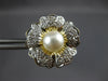 LARGE 1.05CT DIAMOND & AAA SOUTH SEA PEARL 14KT 2 TONE GOLD 3D FLOWER EARRINGS