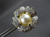 LARGE 1.05CT DIAMOND & AAA SOUTH SEA PEARL 14KT 2 TONE GOLD 3D FLOWER EARRINGS