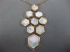 EXTRA LARGE 1.3CT DIAMOND & AAA MOTHER OF PEARL 14K ROSE GOLD HEXAGONAL NECKLACE
