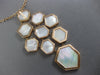 EXTRA LARGE 1.3CT DIAMOND & AAA MOTHER OF PEARL 14K ROSE GOLD HEXAGONAL NECKLACE